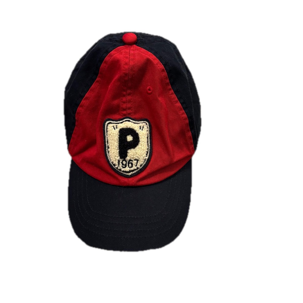 Polo Ralph Lauren Kids Navy Red P 1967 Chenille Patch Baseball Cap Hat One Size